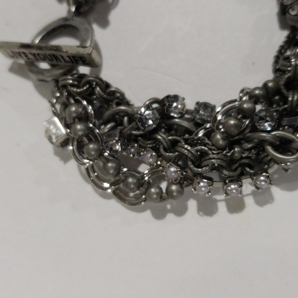 American Eagle Silver-Tone Twisted Crystal Cluster Bracelet – Women's Jewelry - Picture 3 of 11